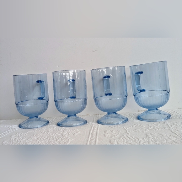 Vtg Rare Tupperware #1633 Preludio Blue Acrylic Serving Tray & 4 Stackab… - Picture 3 of 12